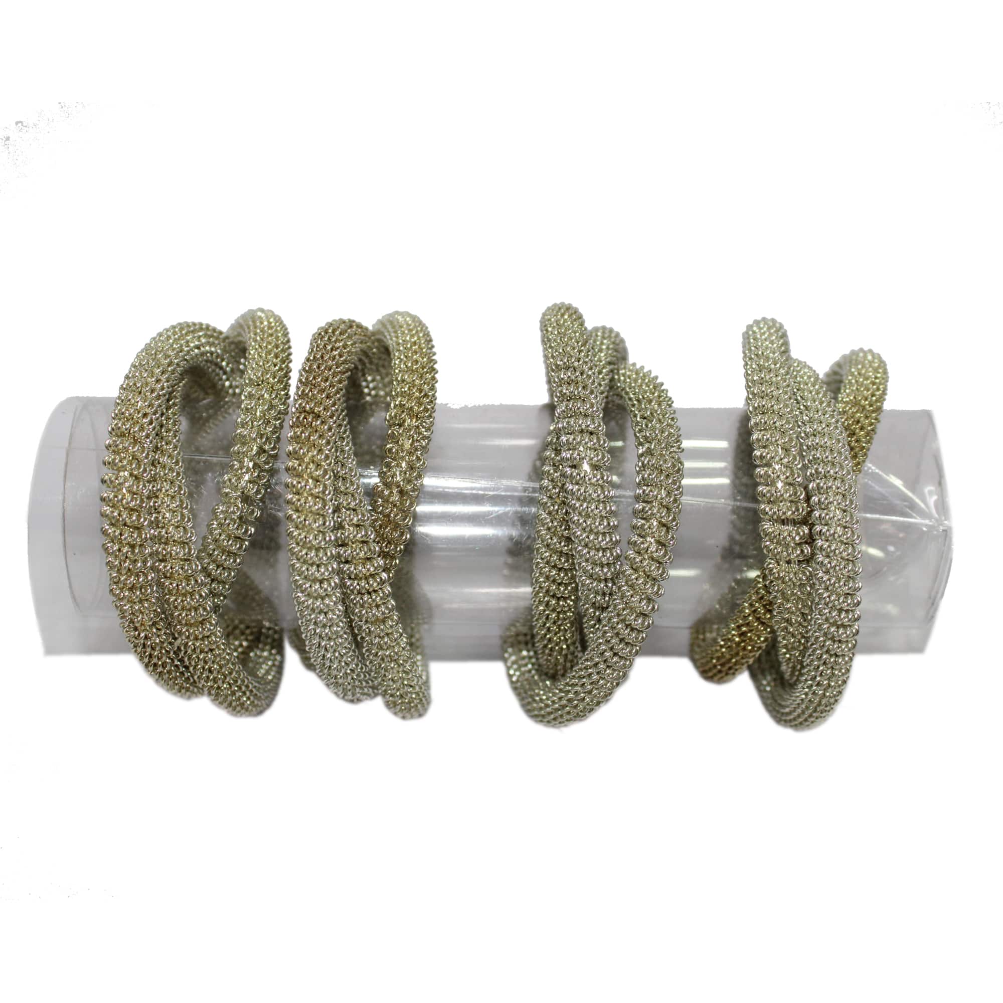 Silver Color Interlocking Napkin Rings for Dining Table Set of Four